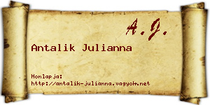 Antalik Julianna névjegykártya